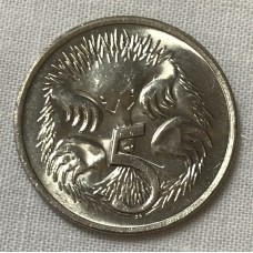 AUSTRALIA 1983 . FIVE 5 CENTS COIN . ECHIDNA